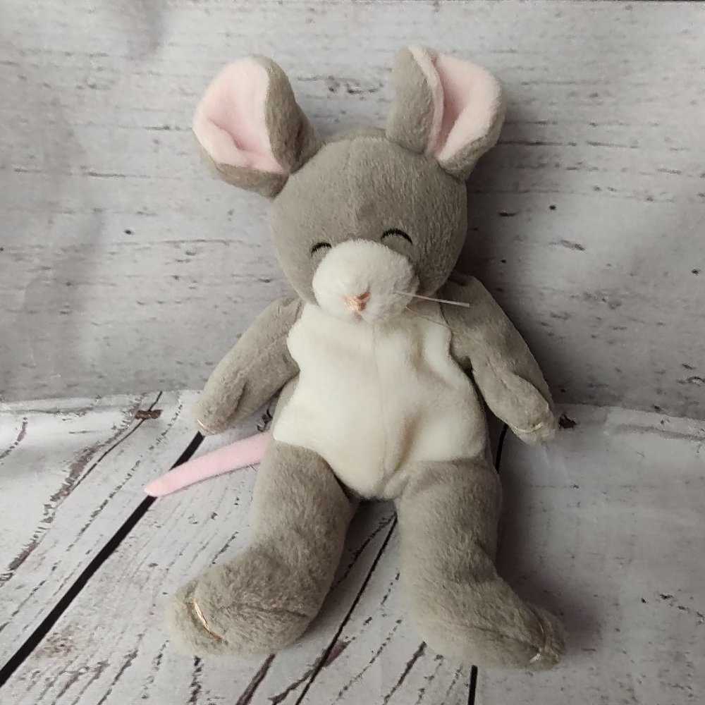 Mary Meyer Vintage Mouse Snuffy Plush Gray Beanie 1998 Yankee Candle Mascot 9"